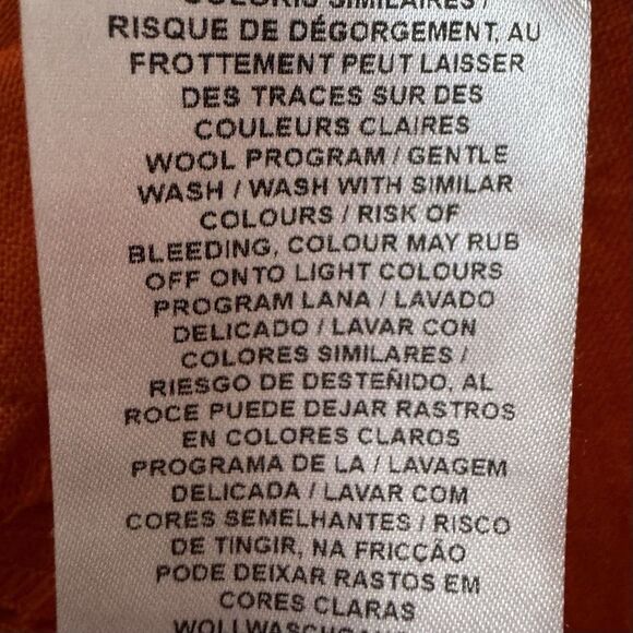 Caroll Paris Size 38 Linen Shift Midi Dress Orange V-Neck Pockets Lagenlook Boho - Picture 6 of 6